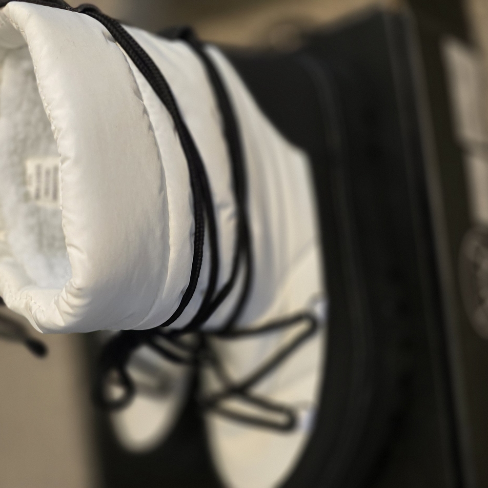 White and Black Winter Boots